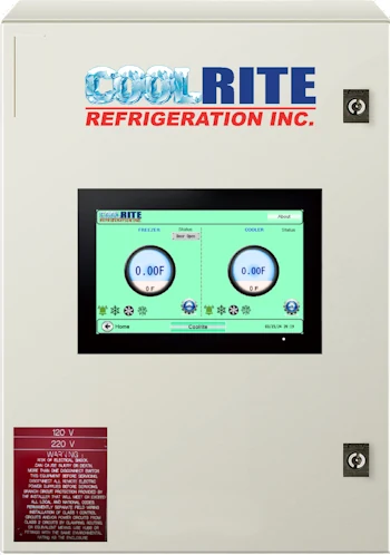 Compact Coolrite Smart Controller refrigeration enclosure with local touchscreen HMI