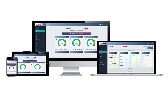 CoolriteEMS remote monitoring dashboard displayed on desktop, laptop, tablet and mobile devices