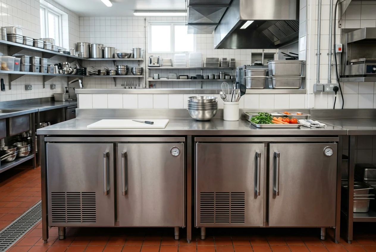 Commercial kitchen under-counter refrigeration equipment